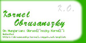 kornel obrusanszky business card